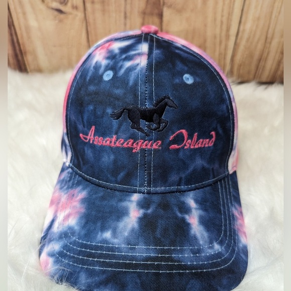 Assateague island watercolor tie dye print Hat NEW - Picture 1 of 5
